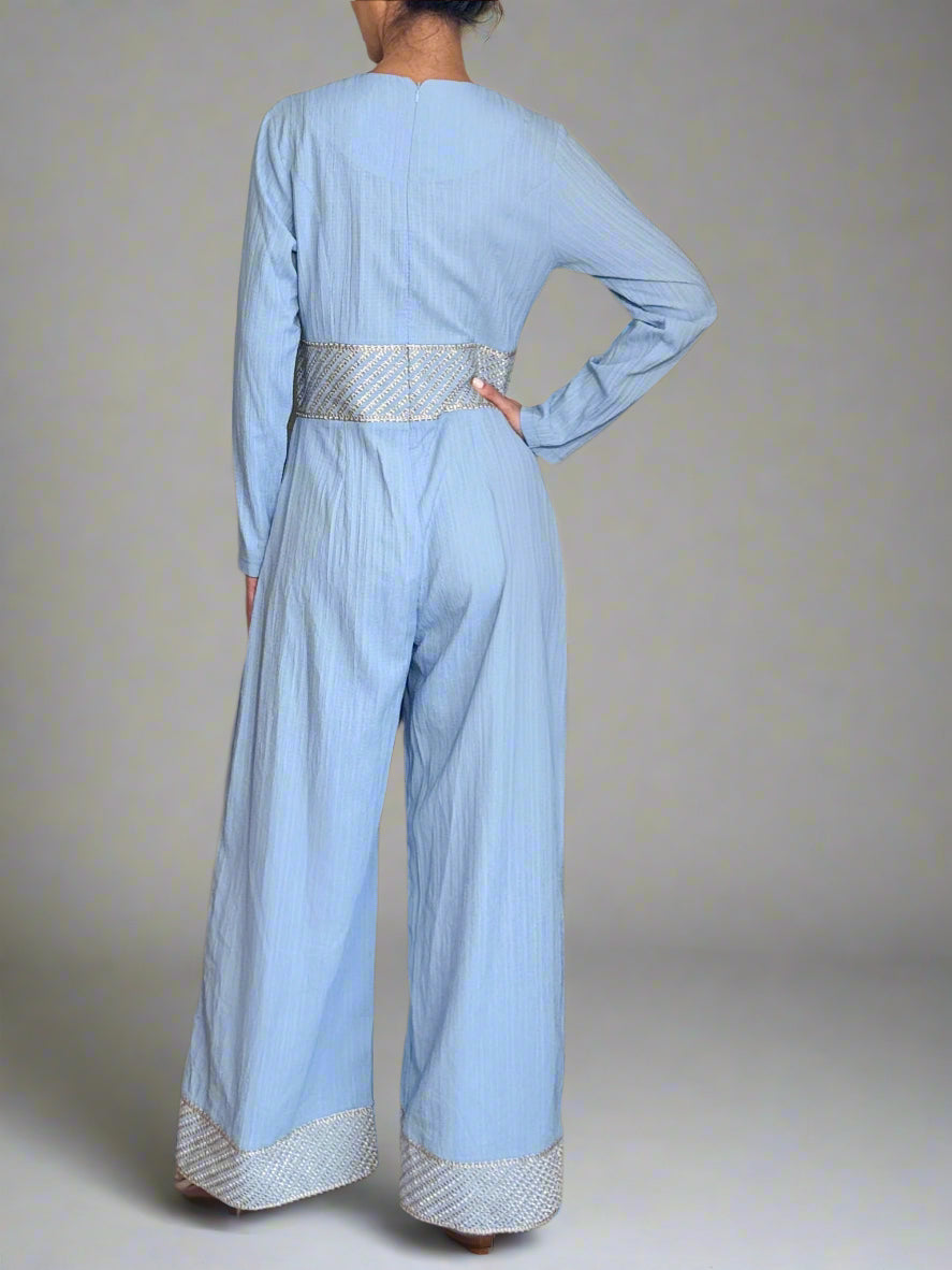 Co-ord Cape Jumpsuit - Powder Blue