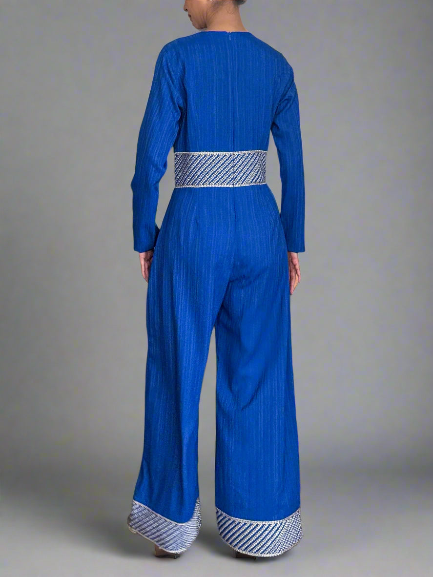 Co-ord Cape Jumpsuit - Lapis Blue