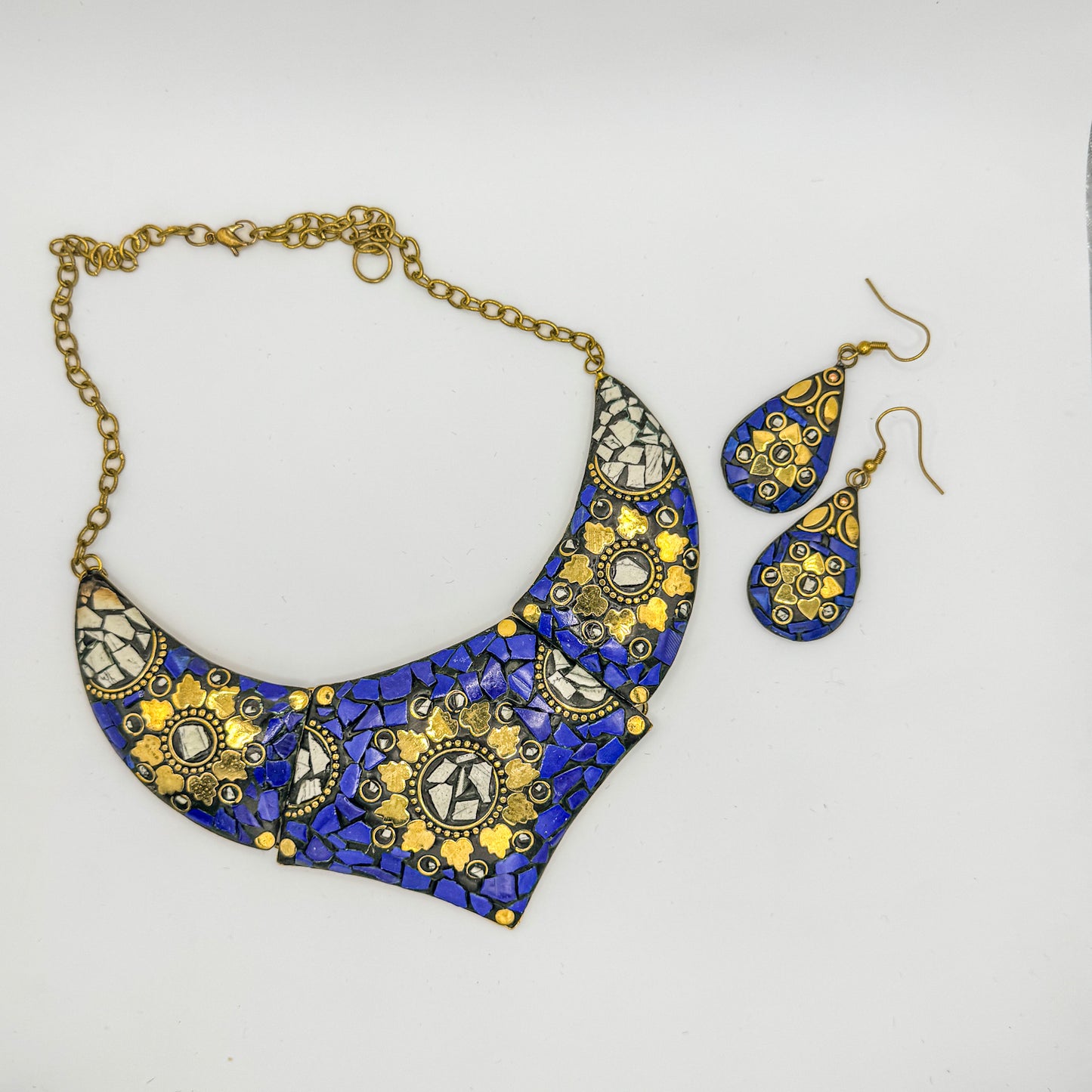 Mosaic Jewellery set - Lapis Blue & White