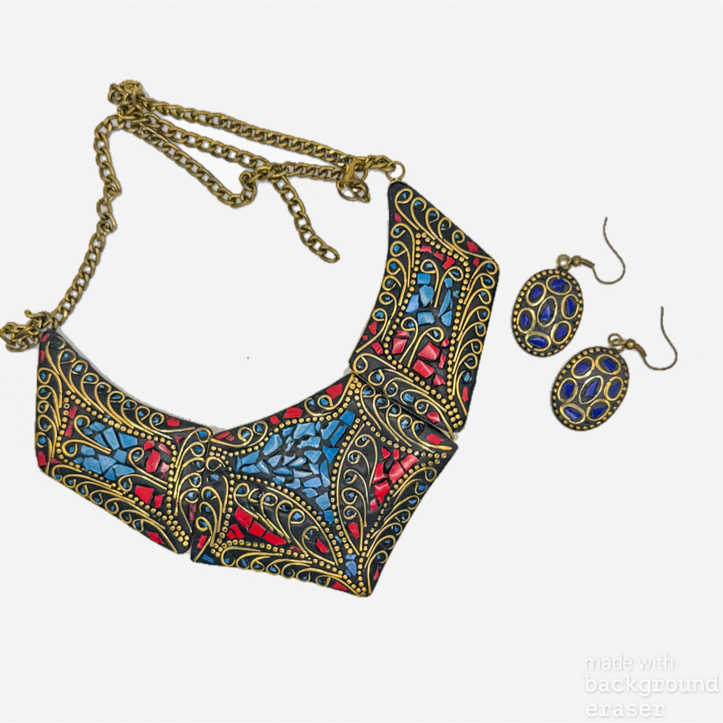 Mosaic Jewellery set - Turquoise & Red