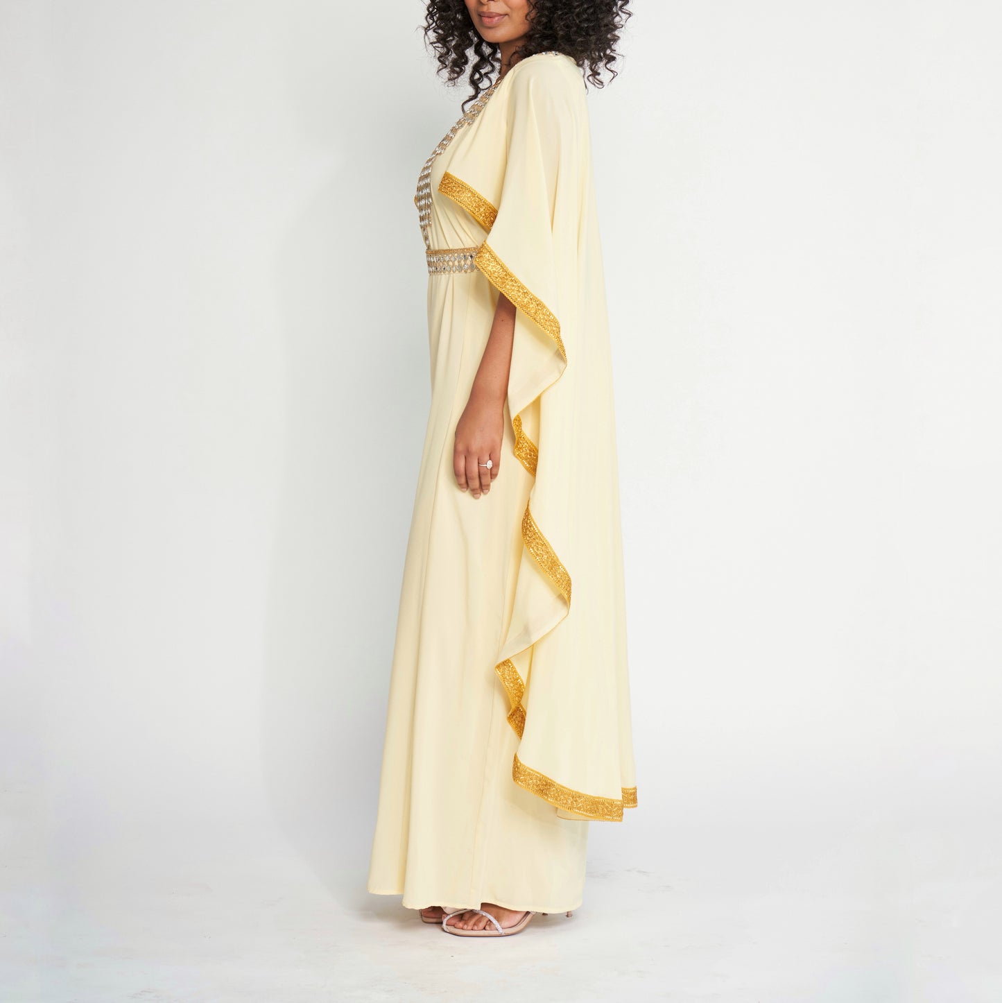 Mirrored Cape Dress - Lemon Yellow